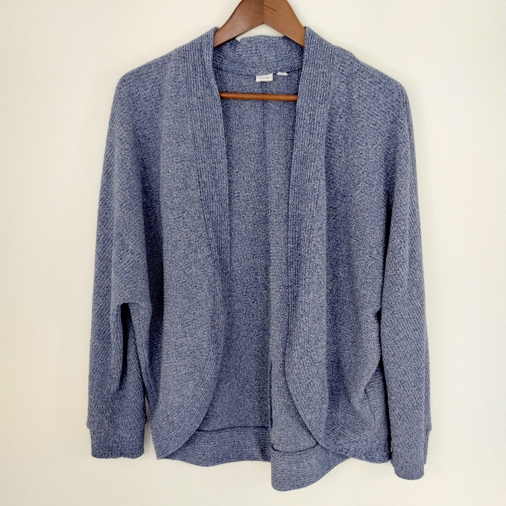 GAP Ribbed Softspun Circle Cardigan Sweater Quiet Blue Large